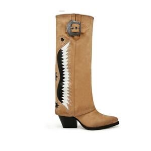 Brand New Zodiac Womens Rowena-Wings Zip Tall Western Boots Size 6.5